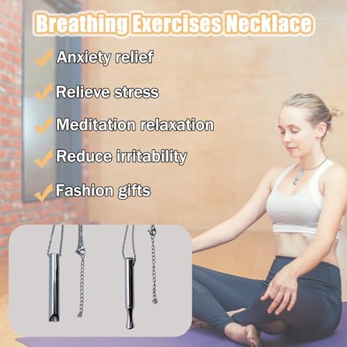 1712211282 496 2PCS Plata Collar de Respiracion Portatil Collar para Aliviar Estres