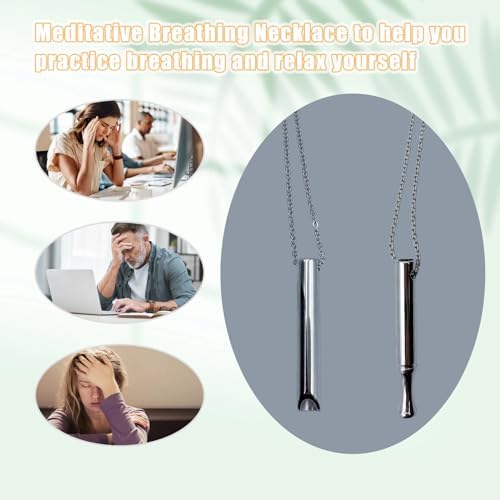 1712211282 740 2PCS Plata Collar de Respiracion Portatil Collar para Aliviar Estres