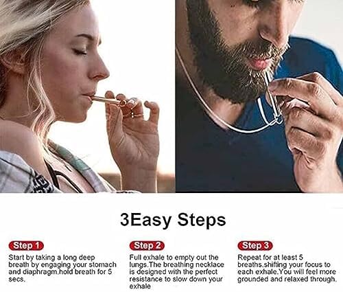 4 Collares de respiración para Dejar de Fumar, Collar de respiración Consciente de Acero Inoxidable, Collar de respiración para la ansiedad, Collar antitabaco de armonía Tranquila 4 1712257885 48 4 Collares de respiracion para Dejar de Fumar Collar de