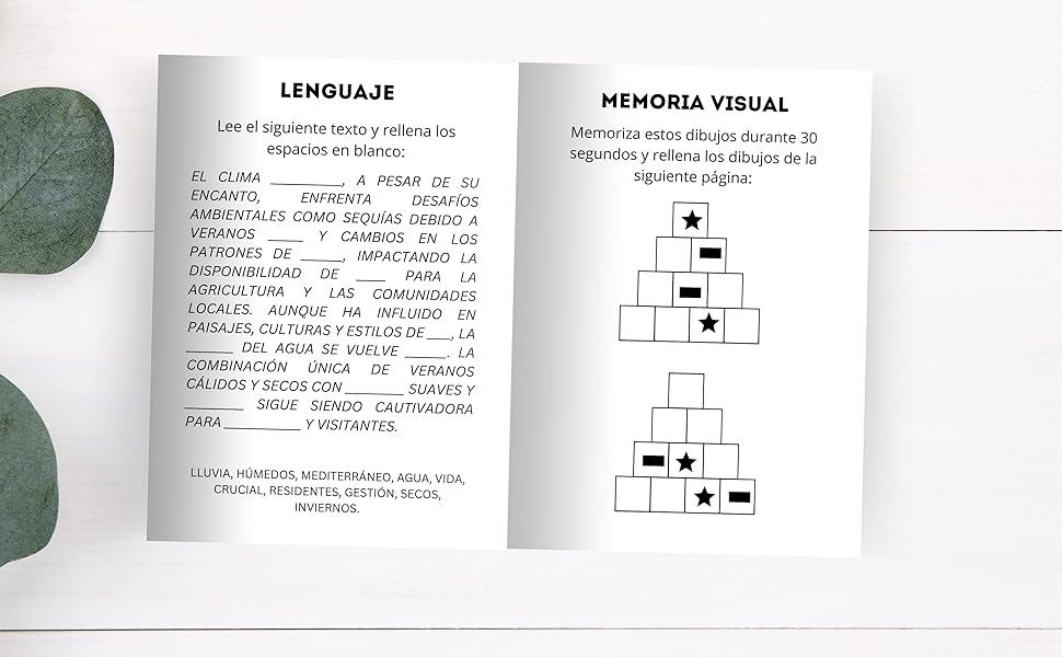 Libro de actividades, juegos de memoria y agilidad mental para personas mayores: Cuaderno de ejercicios y pasatiempos de estimulación cognitiva, ... PARA LA MEMORIA Y MEJORA COGNITIVA) 5 interior cuaderno gente mayor memoria