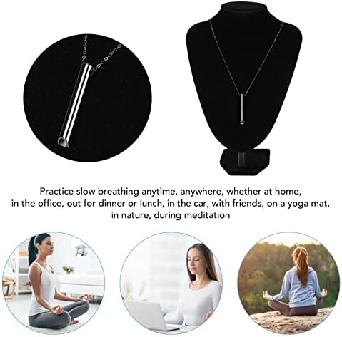 Collar Consciente para Aliviar el Estrés, Collar de Respiración Consciente de Acero Inoxidable Que Reduce el Estrés, Collar Portátil con Silbato de Ansiedad para Mujeres Y Hombres(Negro) 2 1712484076 13 Collar Consciente para Aliviar el Estres Collar de Respiracion Consciente