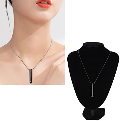 Collar Consciente para Aliviar el Estrés, Collar de Respiración Consciente de Acero Inoxidable Que Reduce el Estrés, Collar Portátil con Silbato de Ansiedad para Mujeres Y Hombres(Negro) 7 1712484077 638 Collar Consciente para Aliviar el Estres Collar de Respiracion Consciente