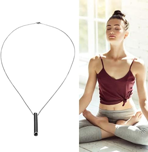 Collar Consciente para Aliviar el Estrés, Collar de Respiración Consciente de Acero Inoxidable Que Reduce el Estrés, Collar Portátil con Silbato de Ansiedad para Mujeres Y Hombres(Negro) 8 1712484077 985 Collar Consciente para Aliviar el Estres Collar de Respiracion Consciente