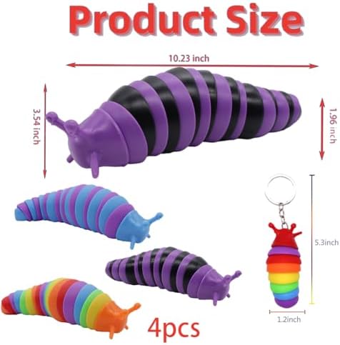1712503106 577 InGke Fidget Slug Juguetes 4pcs 3D sensoriales articulados Slug Fidget