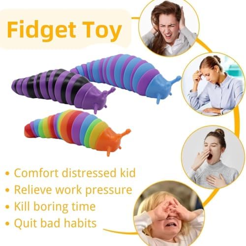 1712503107 441 InGke Fidget Slug Juguetes 4pcs 3D sensoriales articulados Slug Fidget