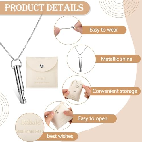Fiada Collar de Respiración Consciente Collar de Ejercicios de Respiración Profunda de Acero Inoxidable con Bolsa Joyería Portátil para Aliviar Ansiedad Estrés Relajación Meditación 2 1712507025 605 Fiada Collar de Respiracion Consciente Collar de Ejercicios de Respiracion