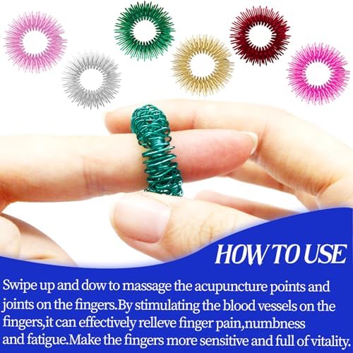 LLMSIX 10 anillos de acupresión, juguete para la ansiedad, tricotilomanía, juguetes silenciosos, anillos de acupresión, anillos sensoriales para aliviar el estrés, anillos sensoriales para adultos, 2 1712569921 722 LLMSIX 10 anillos de acupresion juguete para la ansiedad tricotilomania
