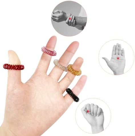 LLMSIX 10 anillos de acupresión, juguete para la ansiedad, tricotilomanía, juguetes silenciosos, anillos de acupresión, anillos sensoriales para aliviar el estrés, anillos sensoriales para adultos, 6 1712569922 980 LLMSIX 10 anillos de acupresion juguete para la ansiedad tricotilomania