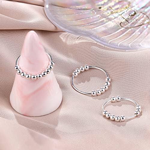1712622676 60 YADOCA 925 Anillos de Ansiedad de Plata Esterlina para Mujeres