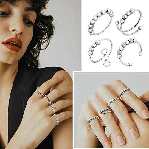 1712630877 525 4 Piezas Anillos de Ansiedad Anillos de Dedo Abiertos con