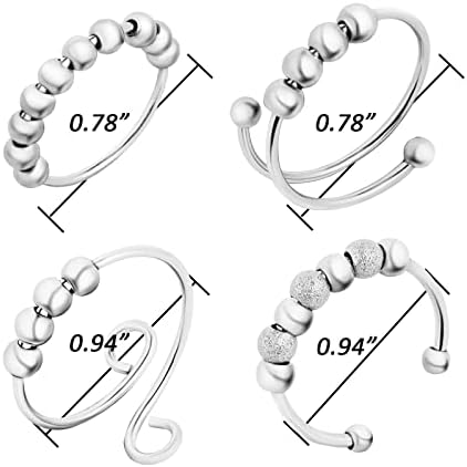 1712630878 162 4 Piezas Anillos de Ansiedad Anillos de Dedo Abiertos con