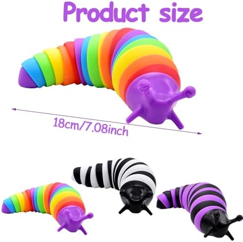 CBOSNF Fidget Slug Juguetes,3 Piezas Flexible Ansiedad Alivio Estrés Juguetes Sensoriales,Juguete Apretón Adecuado para Ocio,Entretenimiento,Alivio del Estrés 1 1712691259 822 CBOSNF Fidget Slug Juguetes3 Piezas Flexible Ansiedad Alivio Estres Juguetes