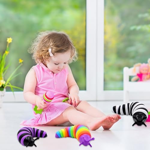 CBOSNF Fidget Slug Juguetes,3 Piezas Flexible Ansiedad Alivio Estrés Juguetes Sensoriales,Juguete Apretón Adecuado para Ocio,Entretenimiento,Alivio del Estrés 5 1712691260 531 CBOSNF Fidget Slug Juguetes3 Piezas Flexible Ansiedad Alivio Estres Juguetes