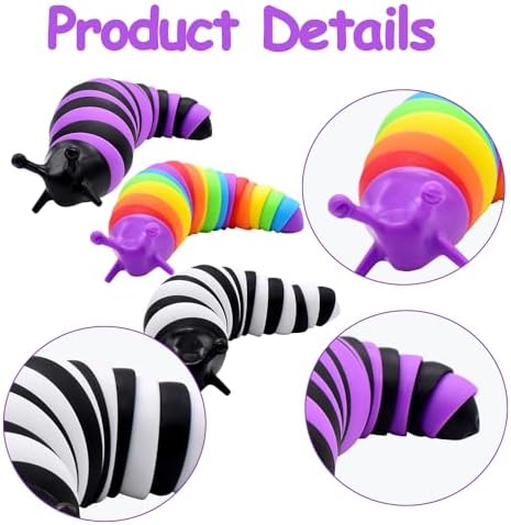 CBOSNF Fidget Slug Juguetes,3 Piezas Flexible Ansiedad Alivio Estrés Juguetes Sensoriales,Juguete Apretón Adecuado para Ocio,Entretenimiento,Alivio del Estrés 2 1712691260 980 CBOSNF Fidget Slug Juguetes3 Piezas Flexible Ansiedad Alivio Estres Juguetes
