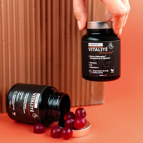 AdaptivLAB SENACTIV VITALIDAD 30 - Natural Antiestres Adultos Complementos Alimenticios con Vitamina C Hierro y Guarana - Vegano y Vegetariano Aroma Fresa Estrés Resist Gummies 5 1712741132 148 AdaptivLAB SENACTIV VITALIDAD 30 Natural Antiestres Adultos Complementos Alimenticios