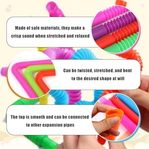 UTMACH 16 Piezas Mini Tubos Pop Juguetes Sensoriales Juguetes de Tubo Pop Fidget Tubos de Colores Juguetes Sensoriales Aliviar el estrés y la Ansiedad para Niños y Adultos(8 Colores) 3 1712749250 373 UTMACH 16 Piezas Mini Tubos Pop Juguetes Sensoriales Juguetes de