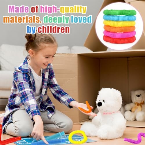 UTMACH 16 Piezas Mini Tubos Pop Juguetes Sensoriales Juguetes de Tubo Pop Fidget Tubos de Colores Juguetes Sensoriales Aliviar el estrés y la Ansiedad para Niños y Adultos(8 Colores) 4 1712749250 58 UTMACH 16 Piezas Mini Tubos Pop Juguetes Sensoriales Juguetes de