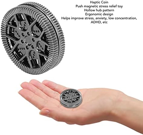 Haptic Fidget Slider Metal Magnetic, Mini Mano Deslizador Háptico Moneda para Adultos Estudiantes Adolescentes, Adhd Edc Ansiedad Alivio Estrés Descompresión, Juguetes Sensoriales (Negro plata) 2 1712772737 385 Haptic Fidget Slider Metal Magnetic Mini Mano Deslizador Haptico Moneda