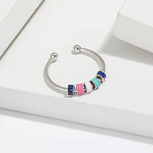 Anillos giratorios para mujeres con ansiedad, anillos para aliviar la ansiedad con cuentas de color, anillos giratorios esmaltados para aliviar los anillos abiertos con cuentas de color giratorias 1 1712958905 461 Anillos giratorios para mujeres con ansiedad anillos para aliviar la