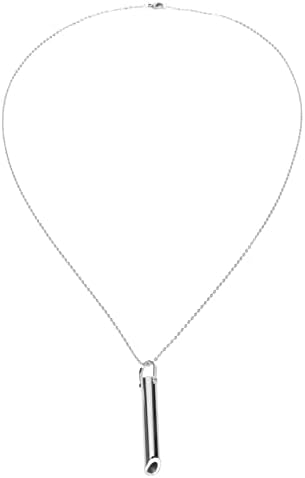 Collar de Respiración, Collar de Ansiedad por Estrés, Collar de Afinación de Meditación, Collar de Respiración para Respiración Consciente, Alivio del Estrés, Collar de Acero Inoxidable(Plata)
