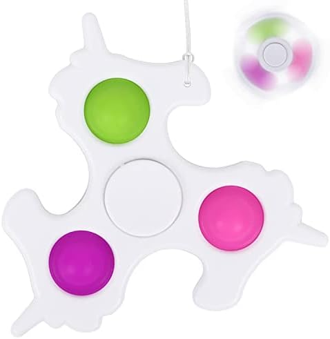 unicornio Juguete Antiestrés Sensorial de Explotar Burbujas,mágico Spinning Juguetes sensorial ,Silicona Sensorial Juguete Herramientas para aliviar el estrés y la ansiedad para niños y Adultos