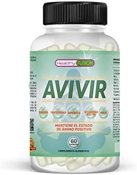 Healthy Fusion Regulador del estado de ánimo | Hipérico + Triptófano Puro + Maca + Romero + Valeriana + Vitaminas B12 y B6 | Combate el desánimo y tristeza | Elimina la fatiga Aporta energía | 60U.