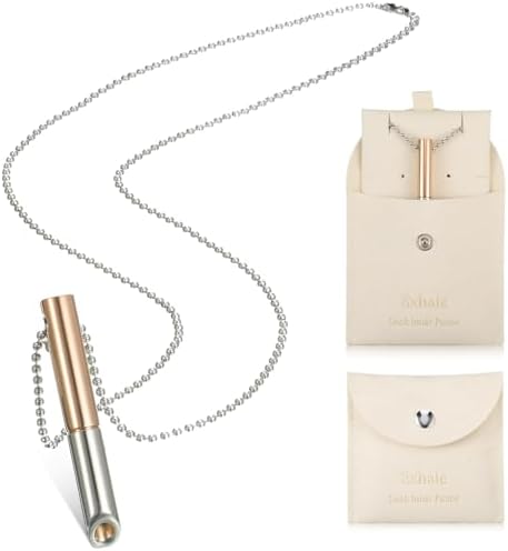 Fiada Collar de Respiración Consciente Collar de Ejercicios de Respiración Profunda Acero Inoxidable con Bolsa Joyería Portátil para Aliviar Ansiedad Estrés Relajación Meditación (Estilo Vibrante) Fiada Collar de Respiración Consciente Collar de Ejercicios de Respiración Profunda Acero Inoxidable con Bolsa Joyería Portátil para Aliviar Ansiedad Estrés Relajación Meditación (Estilo Vibrante)