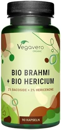 Lions Mane + Bacopa Monnieri | 100% BIO | Nootropicos Memoria y Concentracion | Altamente dosificado | Extracto Estandarizado | Sin Aditivos | Vegano | Vegavero® Lions Mane + Bacopa Monnieri | 100% BIO | Nootropicos Memoria y Concentracion | Altamente dosificado | Extracto Estandarizado | Sin Aditivos | Vegano | Vegavero®