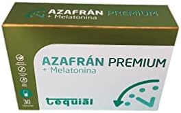 Tequial AZAFRAN PREMIUM, 30 Cápsulas Complemento Alimenticio para Estrés, Ansiedad, Sueño y Salud Ocular con Extracto de Azafrán y Melatonina