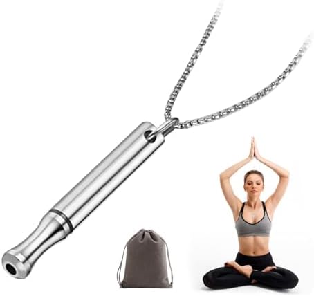 SSKHE Collar de Respiración, Collar de Alivio de la Ansiedad, Collar de Silbato, Meditación, Alivio del Estrés, Collar de Práctica de Respiración Profunda Portátil, Adecuado para Hombres y Mujeres SSKHE Collar de Respiración, Collar de Alivio de la Ansiedad, Collar de Silbato, Meditación, Alivio del Estrés, Collar de Práctica de Respiración Profunda Portátil, Adecuado para Hombres y Mujeres