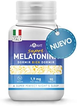 Melatonina Pura 1,9 mg Pastillas para Dormir [Fácil de Tragar] Melatonina para el Sueño Natural con Adenosina y Glicina para Dormir Bien [Alta Absorción] – AMAVIT 90 Tabletas