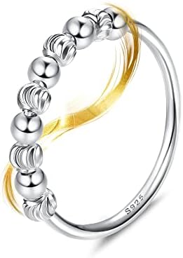 ORAZIO Anillo de Plata de ley 925 con Cuentas Esmeriladas Anillos de Ansiedad Para Ansiedad Anillo de Apilamiento Para Ansiedad Banda de Estrés Anillos de Ansiedad Para Mujeres y Hombres ORAZIO Anillo de Plata de ley 925 con Cuentas Esmeriladas Anillos de Ansiedad Para Ansiedad Anillo de Apilamiento Para Ansiedad Banda de Estrés Anillos de Ansiedad Para Mujeres y Hombres