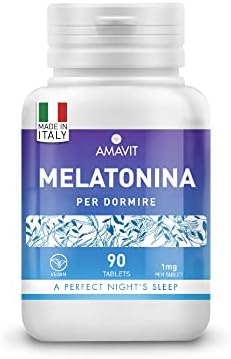 Melatonina Pura Pastillas para Dormir [Fácil de Tragar] Melatonina 1mg Natural con Adenosina y Glicina para Dormir Bien [Alta Absorción] – 90 Tabletas Sin Gluten/Lactosa