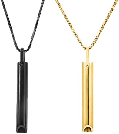 MEMOFYND 2 Piezas Collar de Reducción de Estrés, Collar de Respiración Consciente, Collar de Ansiedad, Collar de Estrés, Regalo de Ansiedad para Mujeres (Oro, Negro)