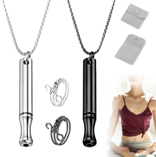 DGUSO 4pcs Neurocontrol Aparato Ansiedad Collar De Reducción De Estrés Herramienta De Ajuste De Respiración Meditación Relajación De Ocio Atención Plena De Acero Inoxidable DGUSO 4pcs Neurocontrol Aparato Ansiedad Collar De Reducción De Estrés Herramienta De Ajuste De Respiración Meditación Relajación De Ocio Atención Plena De Acero Inoxidable