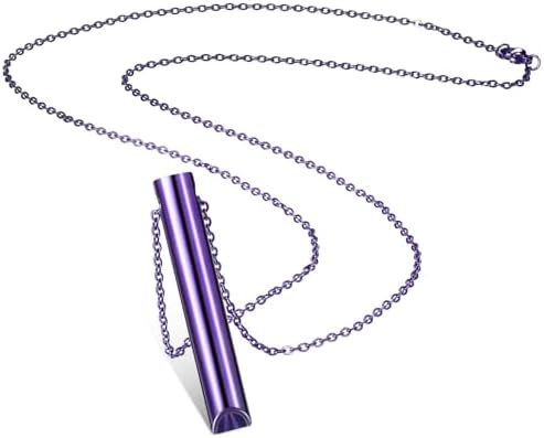 Fiada Collar de Respiración de Aliviar Ansiedad Collar de Silbato de Acero Inoxidable Portátil Collar de Ejercicio de Respiración Profunda Consciente para Hombre Mujer Meditar Antiestrés Relajar