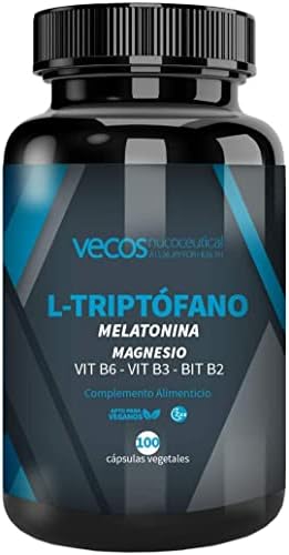 L-Triptófano, Magnesio y Melatonina para Reducir la Ansiedad | Triptófano con Vitaminas B2, B3 y B6 para Regular el Estado de Ánimo, Descanso, Estrés y Bienestar