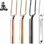 4 Collares de respiración para Dejar de Fumar, Collar de respiración Consciente de Acero Inoxidable,...