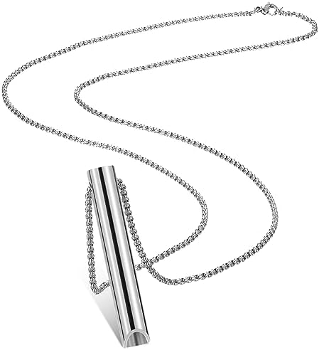 Fiada Collar de Respiración Consciente Collar de Ejercicios de Respiración Profunda Collar de Estrés de Respiración Portátil de Acero Inoxidable para Alivio de Ansiedad Hombres Mujeres (Plata) Fiada Collar de Respiración Consciente Collar de Ejercicios de Respiración Profunda Collar de Estrés de Respiración Portátil de Acero Inoxidable para Alivio de Ansiedad Hombres Mujeres (Plata)
