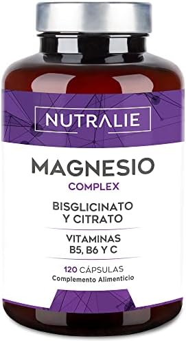 Citrato de Magnesio 1545mg + Magnesio Bisglicinato 600mg – Reduce Cansancio y Fatiga, Alivia Dolor Articulaciones y Músculos – Magnesium Alta Biodisponibilidad |120 Cápsulas Nutralie