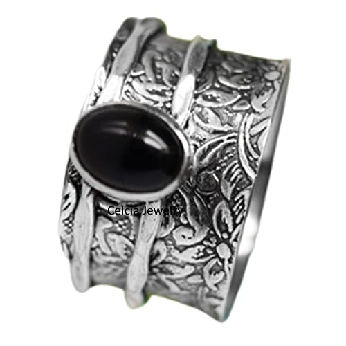 Hermoso anillo giratorio de ónix negro, anillo de piedras preciosas de curación natural, anillo giratorio de ansiedad, anillo de meditación, anillo delicado Hermoso anillo giratorio de ónix negro, anillo de piedras preciosas de curación natural, anillo giratorio de ansiedad, anillo de meditación, anillo delicado
