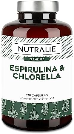Espirulina & Chlorella 1800mg – Potente Efecto Saciante y Detox – Máxima Energía y Fuerza, Reduce Cansancio y Fatiga – Spirulina Pura 100% Vegana | 180 Cápsulas Nutralie Espirulina & Chlorella 1800mg – Potente Efecto Saciante y Detox – Máxima Energía y Fuerza, Reduce Cansancio y Fatiga – Spirulina Pura 100% Vegana | 180 Cápsulas Nutralie