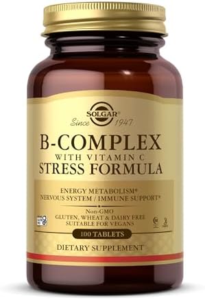 Solgar Vitamina B-complex Con Vitamina C Para La Producción De Energía Y Apoyo Al Sistema Inmunitario – Comprimidos, 100 tabletas, Vanilla