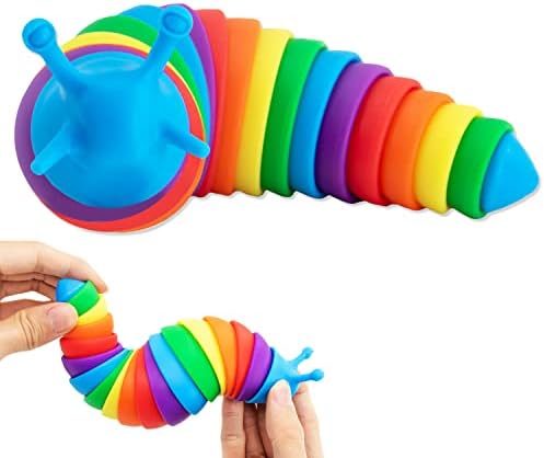 Zayin Fidget Slug Juguetes sensoriales articulados Slug Fidget Juguete ansiedad Alivio estrés Oficina Escritorio Juguete Divertido Educativo Regalo de Juguete para niños (Vistoso) Zayin Fidget Slug Juguetes sensoriales articulados Slug Fidget Juguete ansiedad Alivio estrés Oficina Escritorio Juguete Divertido Educativo Regalo de Juguete para niños (Vistoso)
