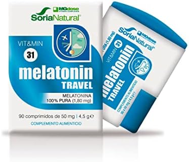 Soria Natural Melatonina 1.8mg 100% Pura – Sueño Melatonina para Dormir Profundamente, Descanso reparador – Combate el insomnio y Jetlag – Potente Antioxidante – Caja de 90 comprimidos para 3 meses