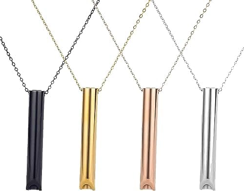 Collar Breathlace para dejar de fumar, collar antitabaco, ajuste de respiración, alivio de ansiedad, collar de acero inoxidable para respiración consciente para la ansiedad (mezclado)