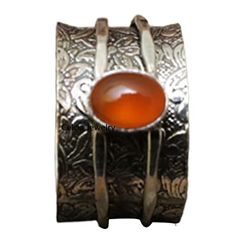 Anillo giratorio ovalado de cornalina genuino, anillo giratorio único hecho a mano, anillo de meditación, anillo inquieto, anillo excepcional, anillo diario, anillo de ansiedad, anillo delicado Anillo giratorio ovalado de cornalina genuino, anillo giratorio único hecho a mano, anillo de meditación, anillo inquieto, anillo excepcional, anillo diario, anillo de ansiedad, anillo delicado