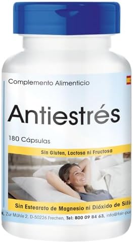 Fair & Pure® – Anti-Stress – Complejo para combatir el estrés – Con vitaminas del grupo B, Ginseng, selenio, taurina, etc. – Alta pureza – 180 Cápsulas