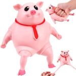 Vibbang Chapoteo Cerdito Juguetes Antiestrés, Rosa Cerdo Antiestres Juguetes Sensoriales, Cerdo Deco...