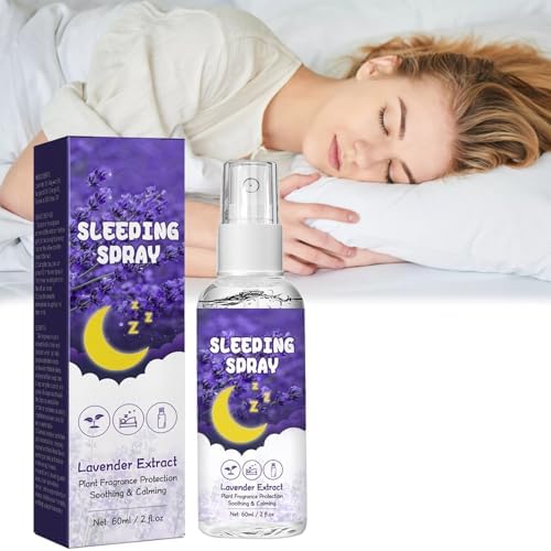 Nmbol Sleep Spray para Dormir Lavanda Natural 60ml,Spray para Almohadas,Spray para el Aire,Spray para Sormir para Relajación y Calma,Aceite de Lavanda Real,Ayuda A Aliviar El Estrés Y La Ansiedad